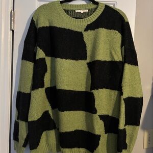 Chic Green and Black Women's Sweater